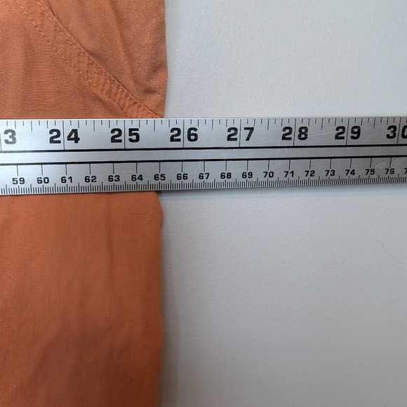 Cabela's Mens Orange Short Sleeve  Button Down Fishing Shirt w/ Pockets XL Reg - Picture 4 of 11